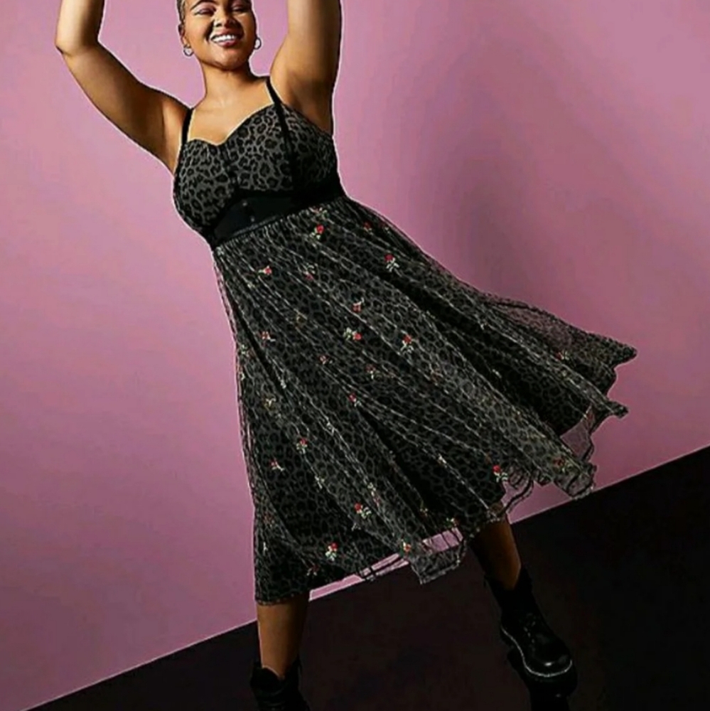 Betsey Johnson for Torrid deadstock animal print tulle dress